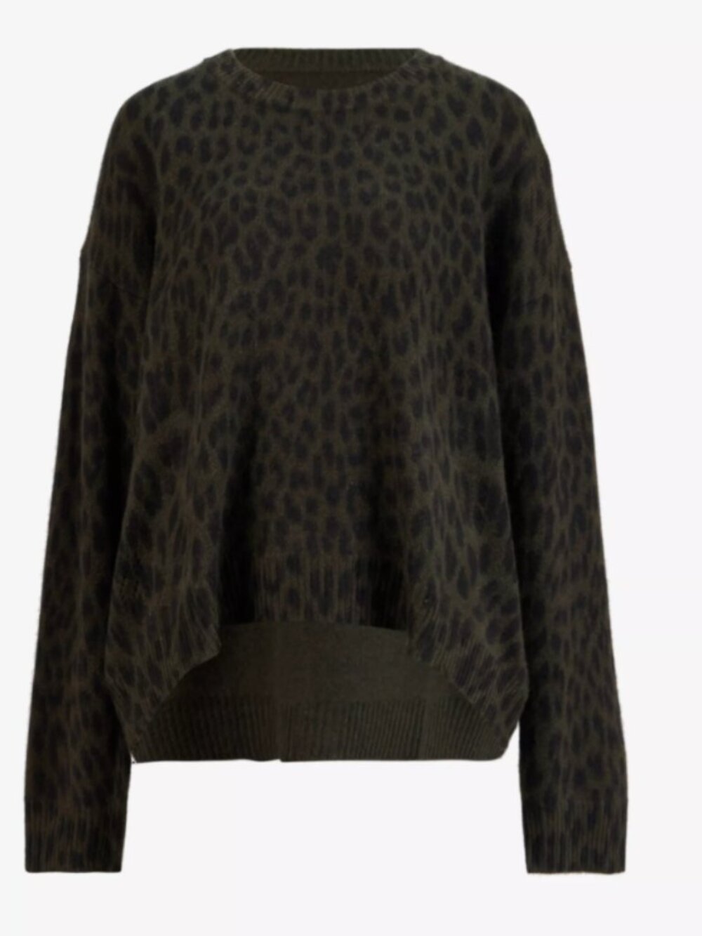 Zadig & Voltaire Green Leopard Cashmere Sweater